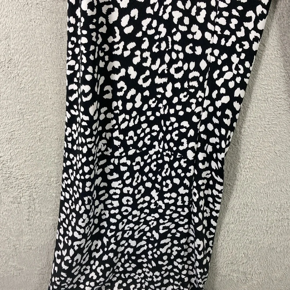 Robert Louis Wide Leg Pant Size M Palazzo Boho Black & White Elastic Waist - Picture 4 of 6